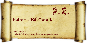 Hubert Róbert névjegykártya